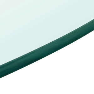 Transparente, runde DELUKE Tischplatte aus gehärtetem Glas (Ø 80cm, 10mm dick).