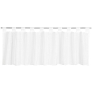 Weiße Bistrogardine Noella mit Schlaufen, 160x45 cm, für eine gemütliche Küchenatmosphäre.