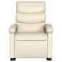 Elektrischer Massagesessel mit Aufstehhilfe in Creme aus Kunstleder.