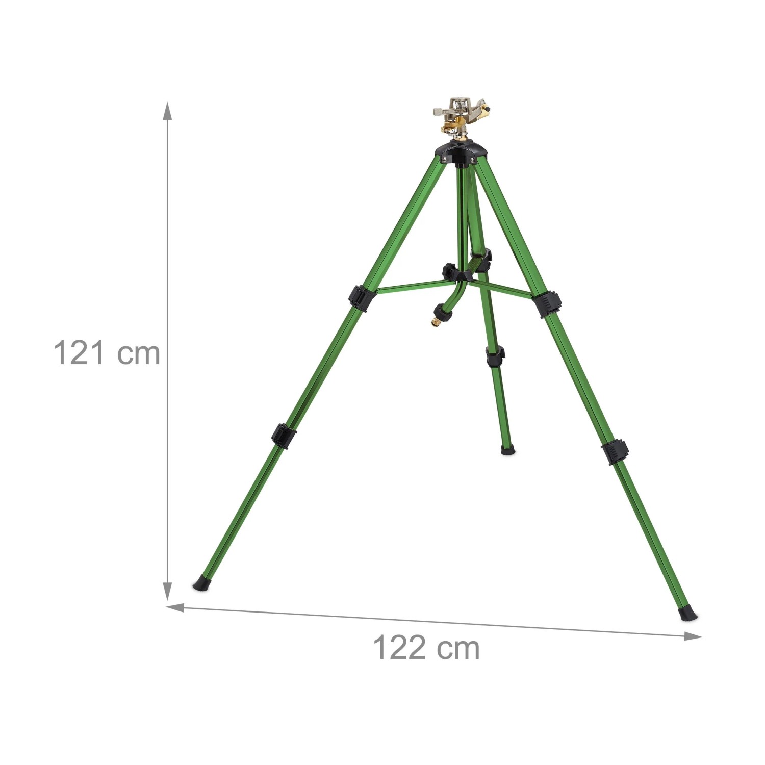 Relaxdays Kreisregner Aluminium Zink Grün Schwarz Höhenverstellbar 121 cm x 122 cm x 108 cm 2,1 kg_4