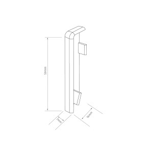 Egger Endstück Kubisch, 6 cm, Schwarz, 2 Stück. Detailaufnahme der Leisten-Endstücke.