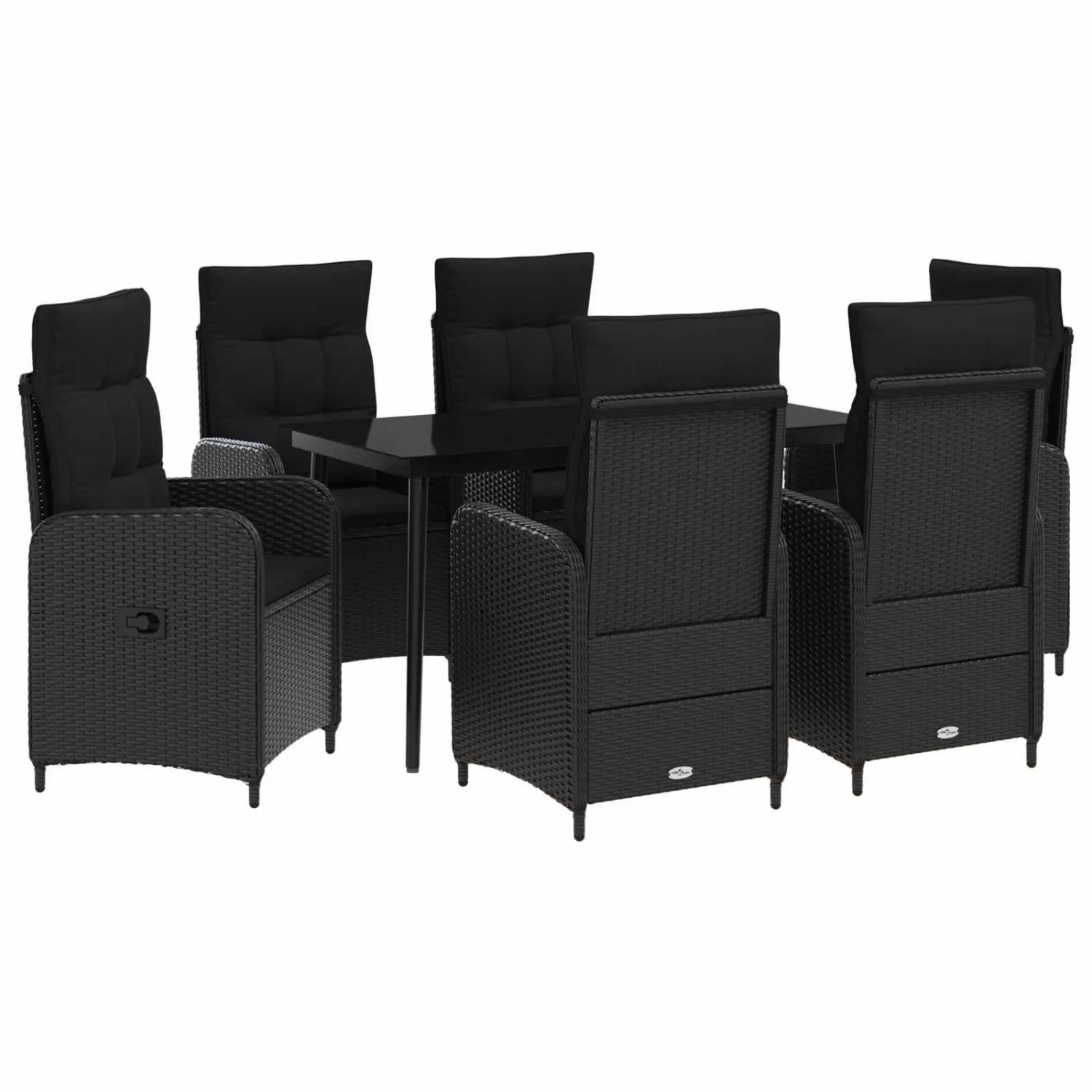 vidaXL Sofa-Tischset mit Kissen mit Kissen 7 Stk Schwarz 3422455