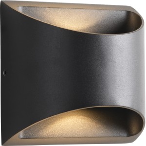Schwarze LED-Außenwandleuchte LP3005B, 470 lm, IP44 für indirektes Licht.
