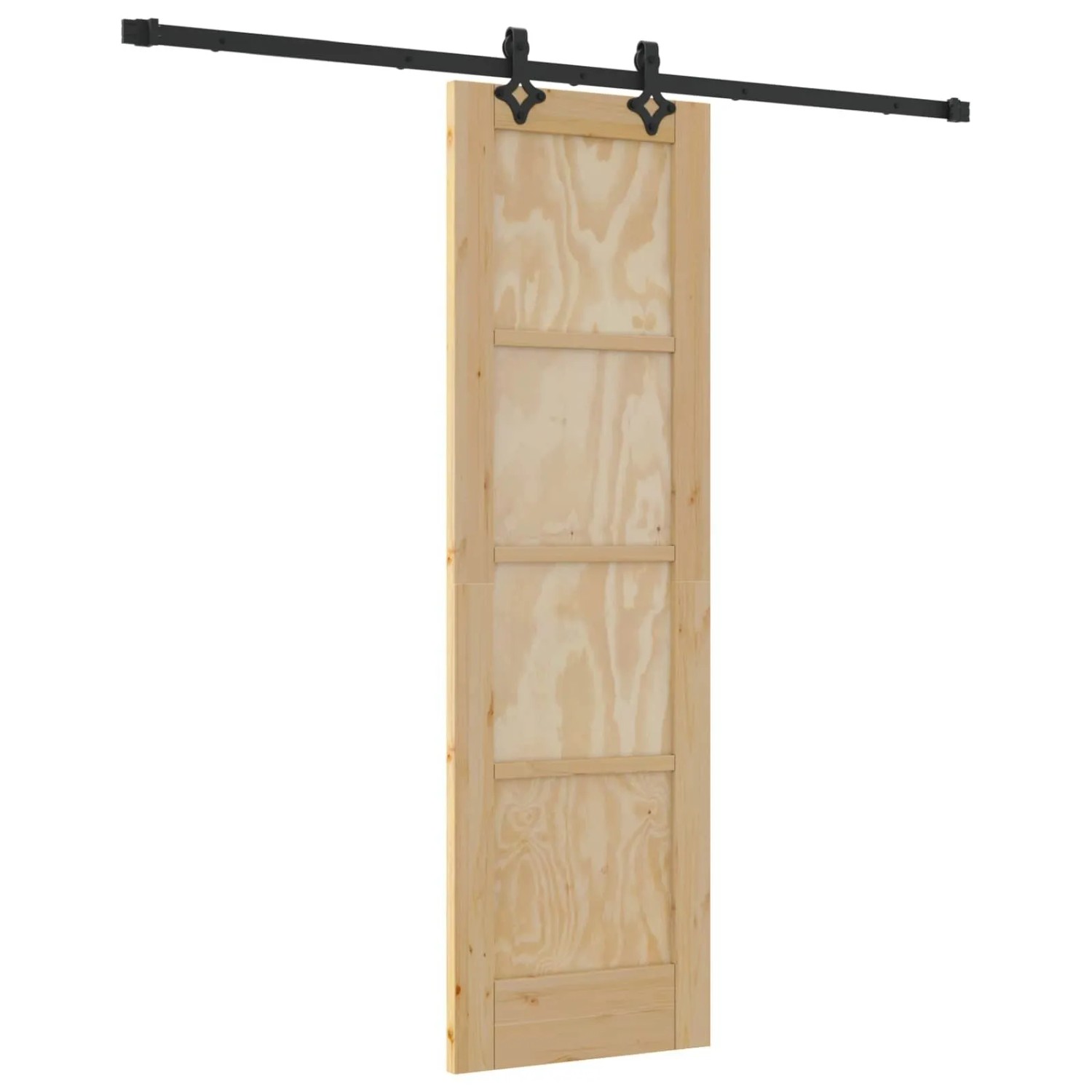 vidaXL Schiebetür Natur und Schwarz 61 x 198,5 cm 3445512