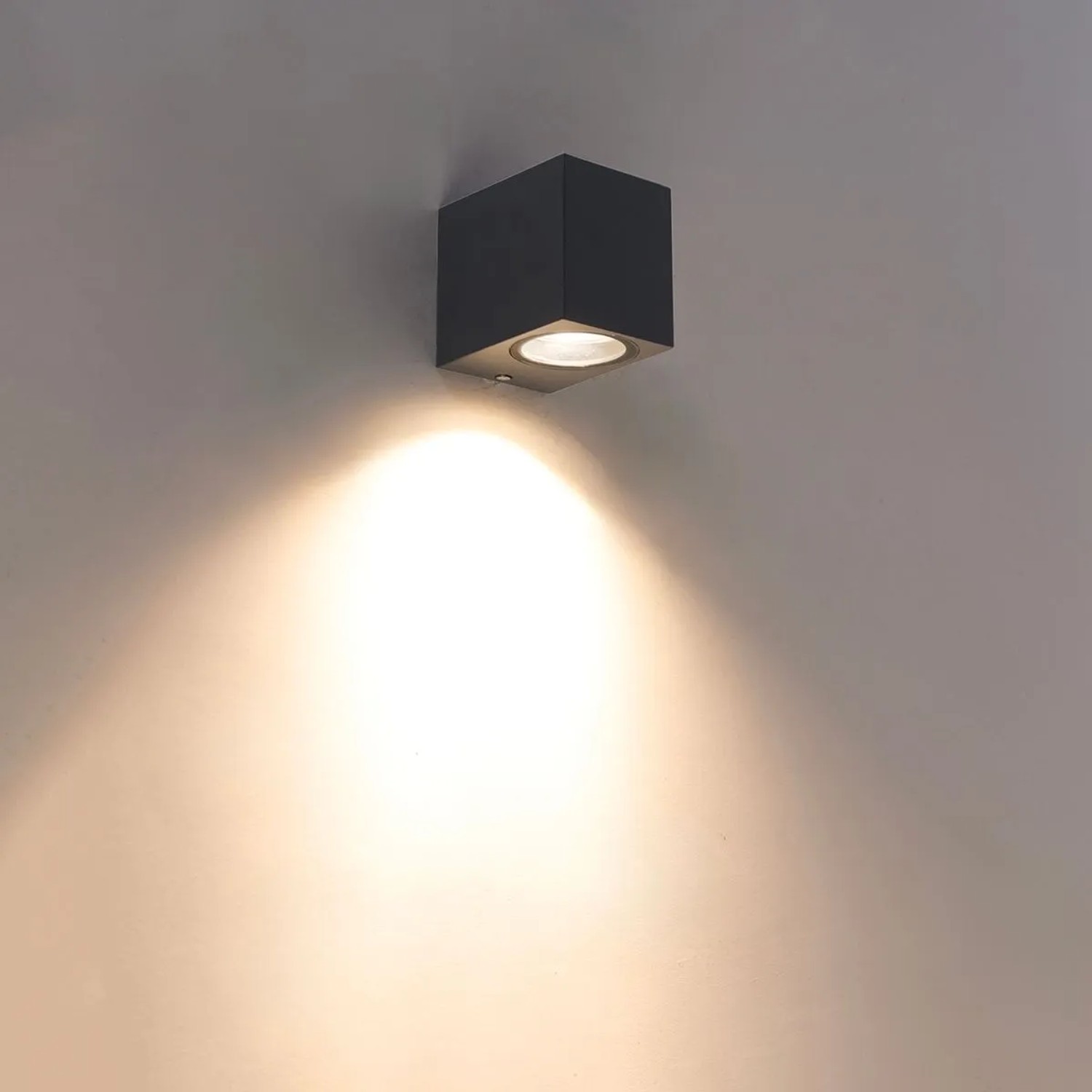 QAZQA Moderne Wandleuchte Anthrazit IP44 Baleno I