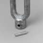 Bauheld Markisenöse aus Zink, 10 mm, mit Sicherungsstift für Fleischerhaken.