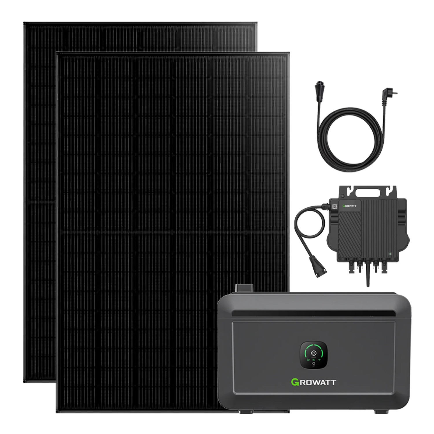 Growatt NOAH 2000 Balkonkraftwerk 910W mit NEO 800W Microinverter und 5M AC Kabel