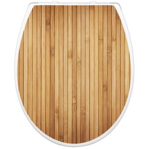 Banjado Familien WC-Sitz mit Bambus-Motiv, Absenkautomatik und integriertem Kindersitz.