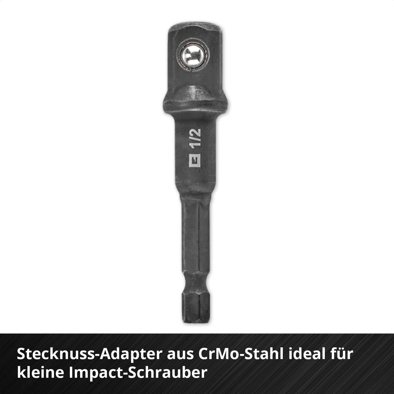 Einhell Adapter für KFZ Impact Stecknuss Set, 1/2 Zoll, CrMo-Stahl.
