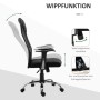 Schwarzer Vinsetto Bürostuhl mit Wippfunktion, höhenverstellbar. Ergonomischer Bürostuhl mit Netzlehne.