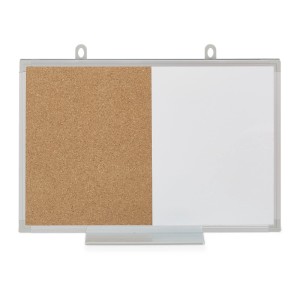 Relaxdays Kombitafel Kork Eisen Natur Weiß Magnetisch Beschreibbar 30 cm x 45 cm