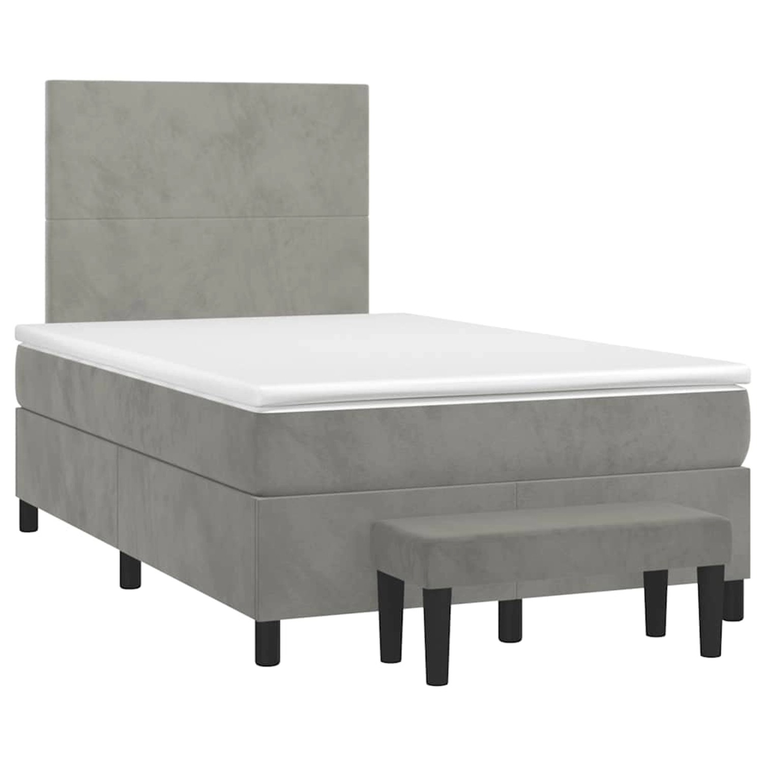 vidaXL Boxspringbett mit Matratze Hellgrau 120x190 cm Samt 3270457 günstig online kaufen