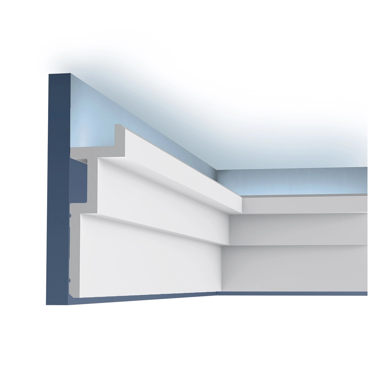 ORAC DECOR C396 MODERN STEPS Eckleiste für Indirekte Beleuchtung 2 m 200 cm x 6,1 cm x 18,5 cm Weiß