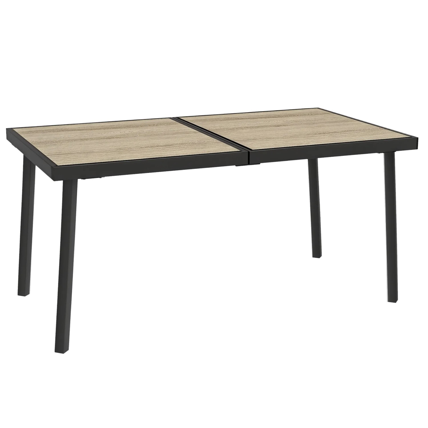 Outsunny Gartentisch  PSPC-Kunststoff Stahl Grau 145L x 85B x 72H cm