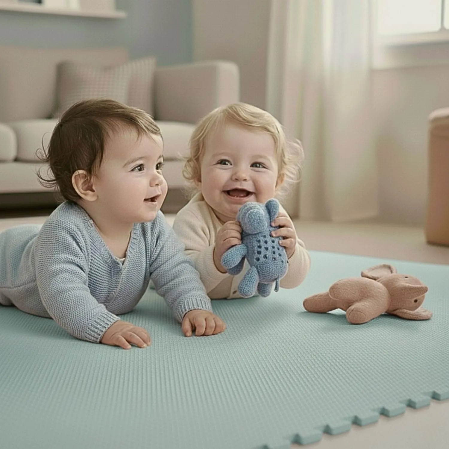 LittleTom Puzzlematte ab dem 1. Tag - 9 Teile Baby Spielmatte - 30 x 30 Kinder Krabbelmatte, (9-tlg), Spielunterlage für Babys und Kleinkinder - Kinderzimmer Puzzleteppich