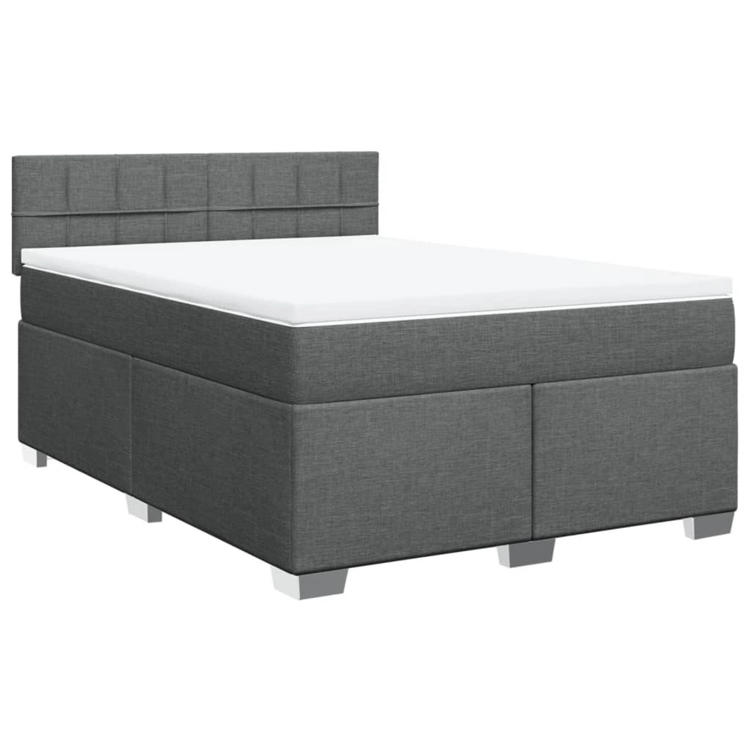 vidaXL Boxspringbett mit Matratze Dunkelgrau 140x190 cm Stoff 3285884