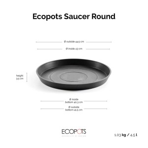 Ecopots Untersetzer Ø Dunkelgrau 44 cm