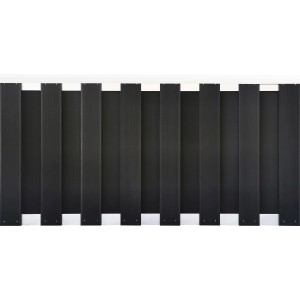 Anthrazitfarbenes Vorgartenzaun-Element aus WPC und Aluminium, 90x180 cm, für den Garten.