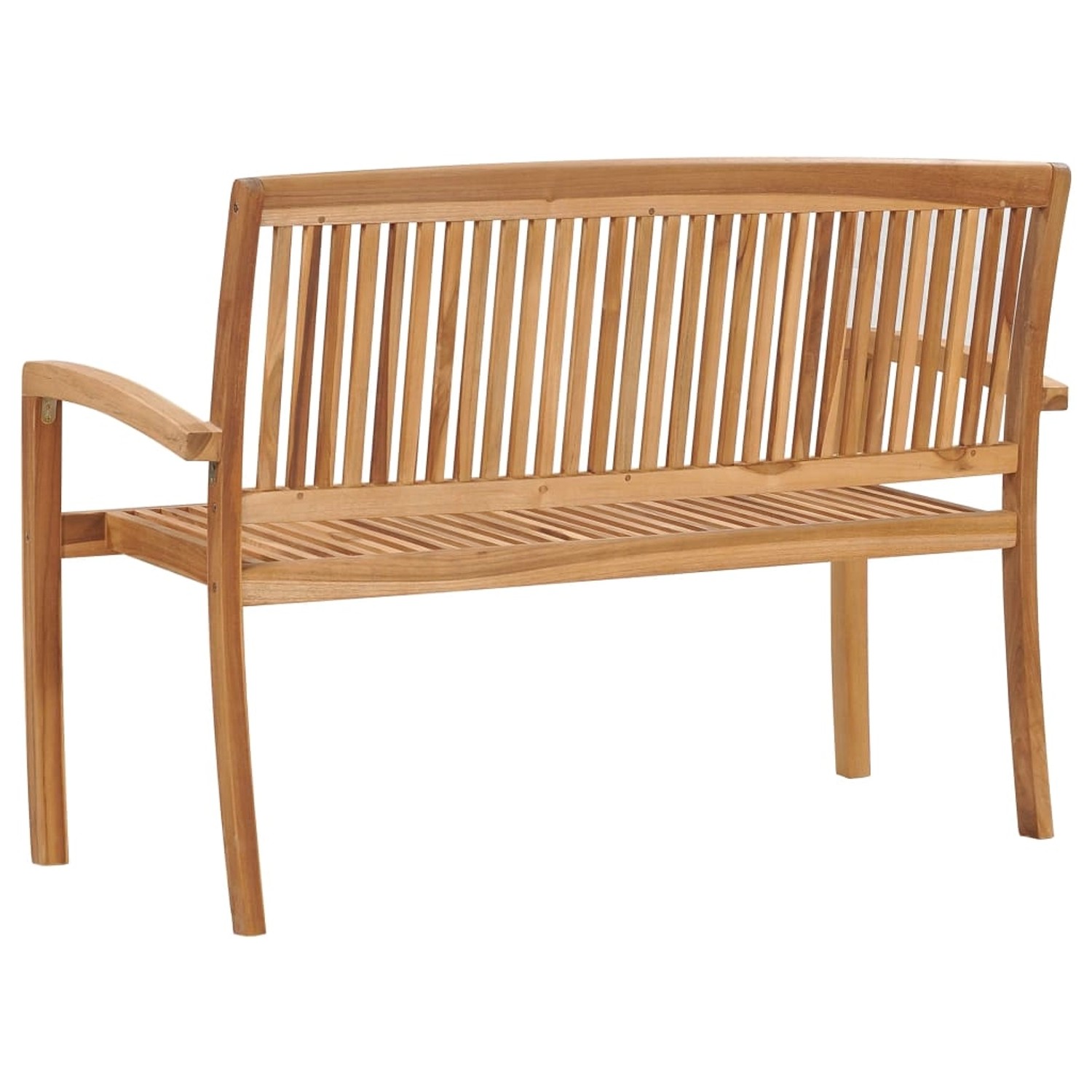 vidaXL Gartenbank, 2-Sitzer aus Teak Massivholz, stapelbar. Ideal für Garten und Terrasse.