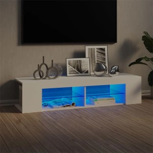 vidaXL TV-Schrank mit LED-Leuchten Weiß 135x39x30 cm 804229