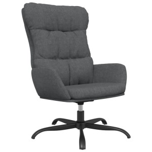 Dunkelgrauer Relaxsessel aus Stoff, Loungesessel mit Drehfunktion für entspannte Stunden.