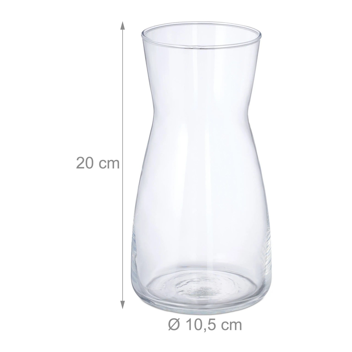 Relaxdays Blumenvase Glas Transparent 20 cm x 10,5 cm 350 g_4