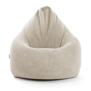 Beiger mokebo Sitzsack Cord XXL: Gemütlicher Bean Bag für entspannte Stunden im Garten oder Wohnzimmer.