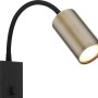 Globo Wandlampe Robby, 1-flammig, schwarz matt/altmessing, flexible Leselampe.