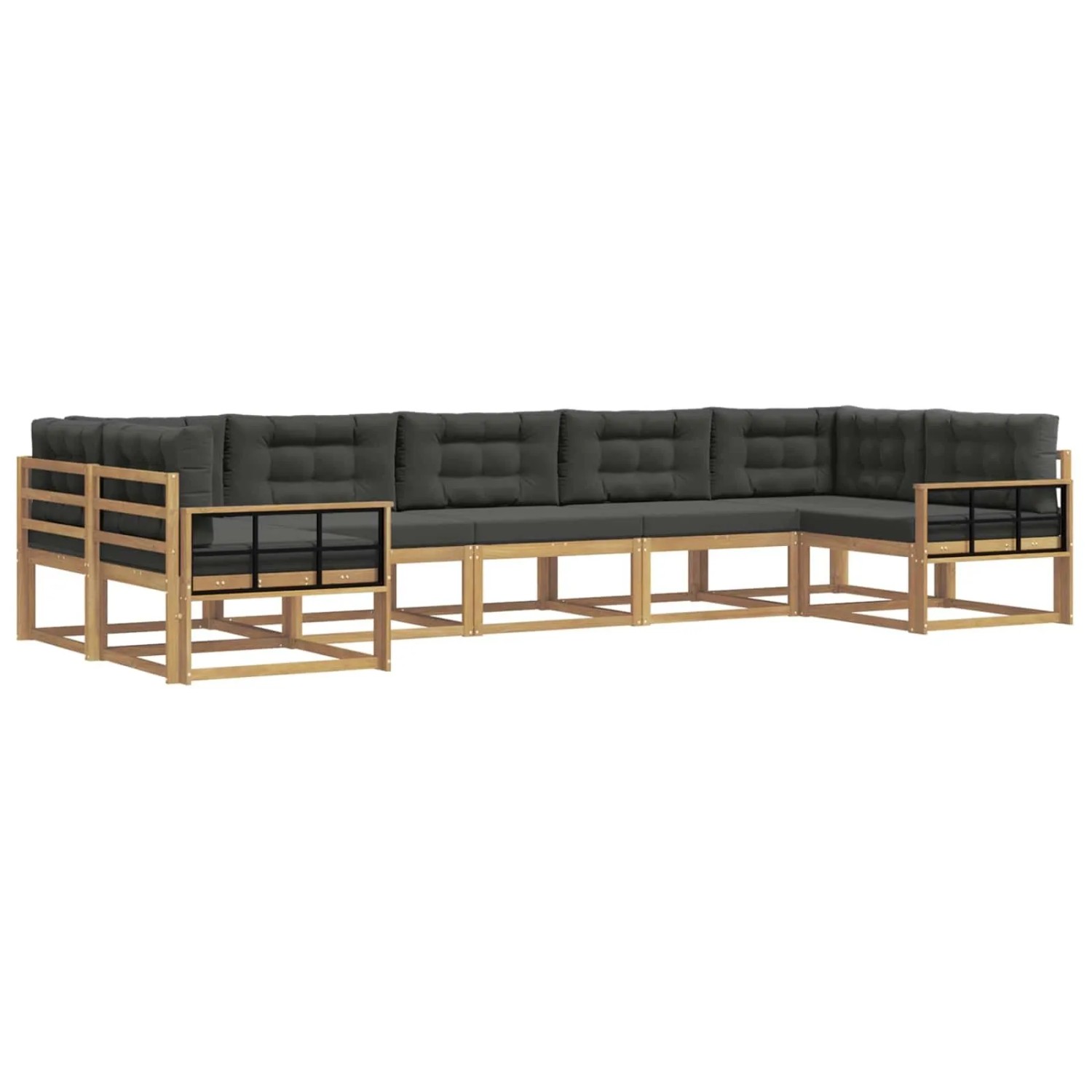 vidaXL Outdoor-Sofagarnitur mit Kissen 7 Stk Weiß und Anthrazit 3386981