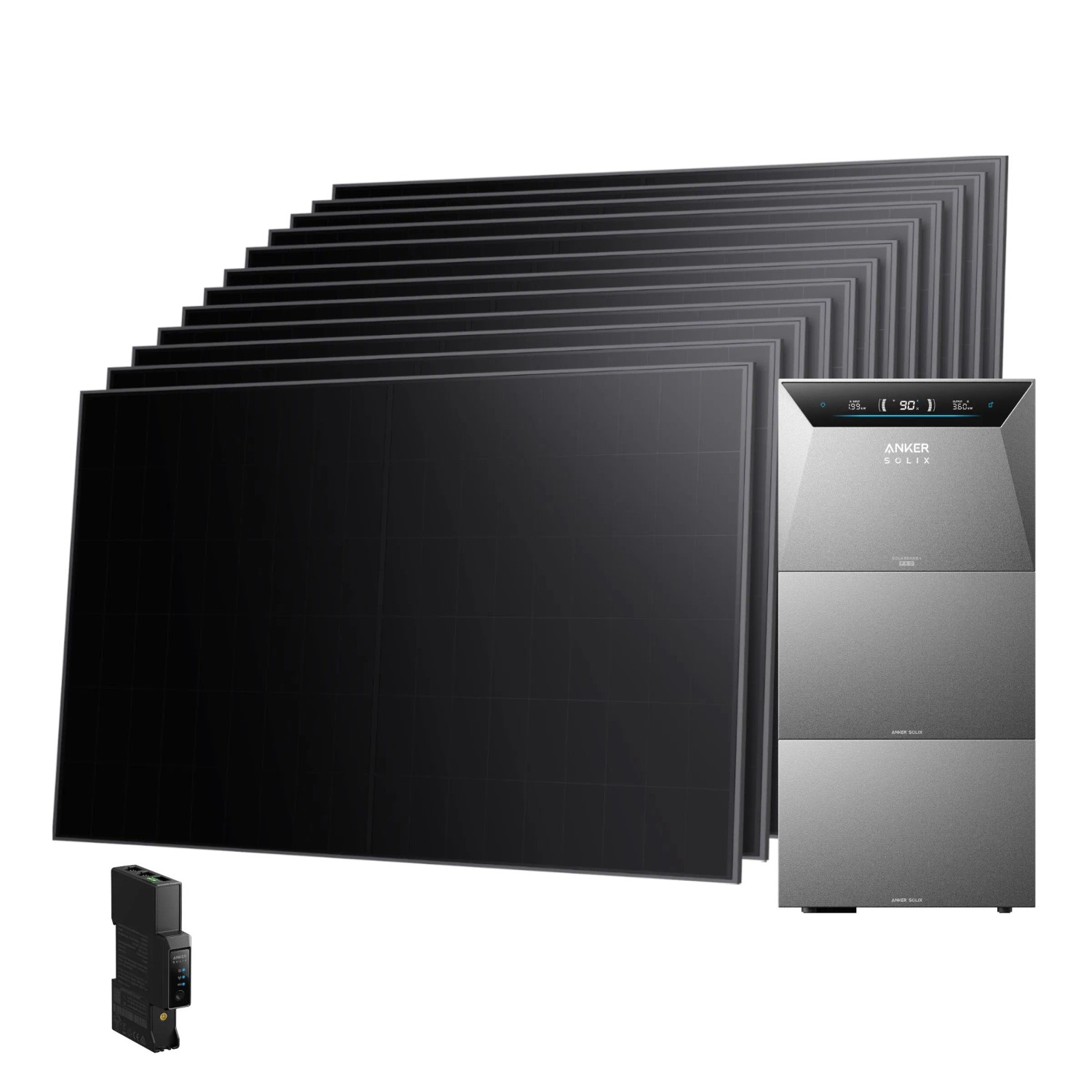 Anker SOLIX Balkonkraftwerk 12×480 Wp mit Solarbank 4 E5000 Pro, Zwei BP5000 Erweiterungsakku und  Smart Meter Gen 2