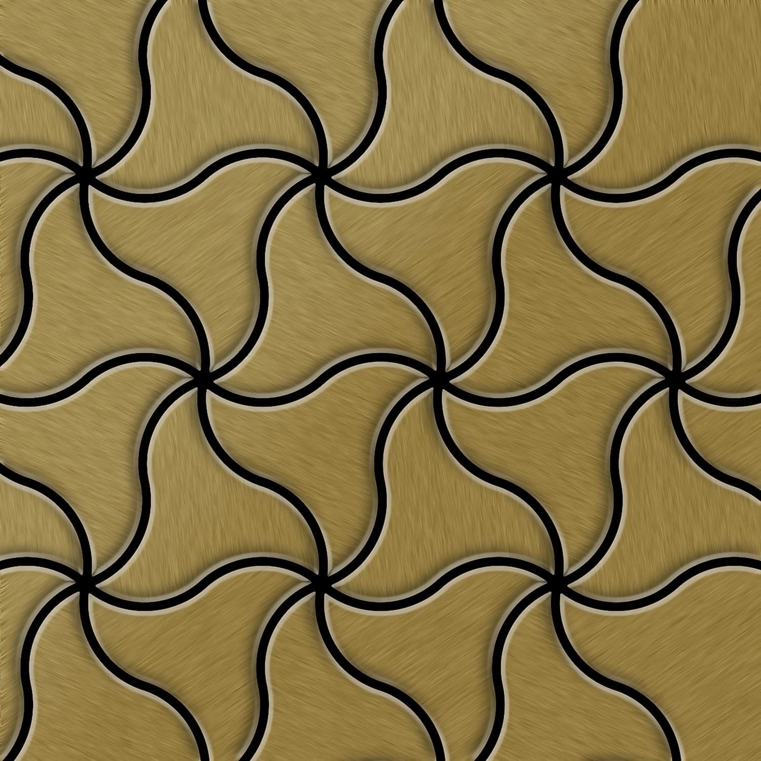 ALLOY Mosaik Fliese Massiv Metall Titan Gebürstet Gold 1,6mm Stark Ninja-ti günstig online kaufen
