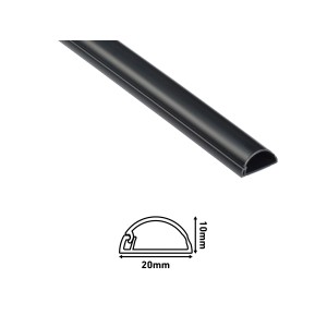 Schwarzer D-Line Kabelkanal, 20x10 mm, 2 m Länge. Elektroinstallationsmaterial für Innenräume.