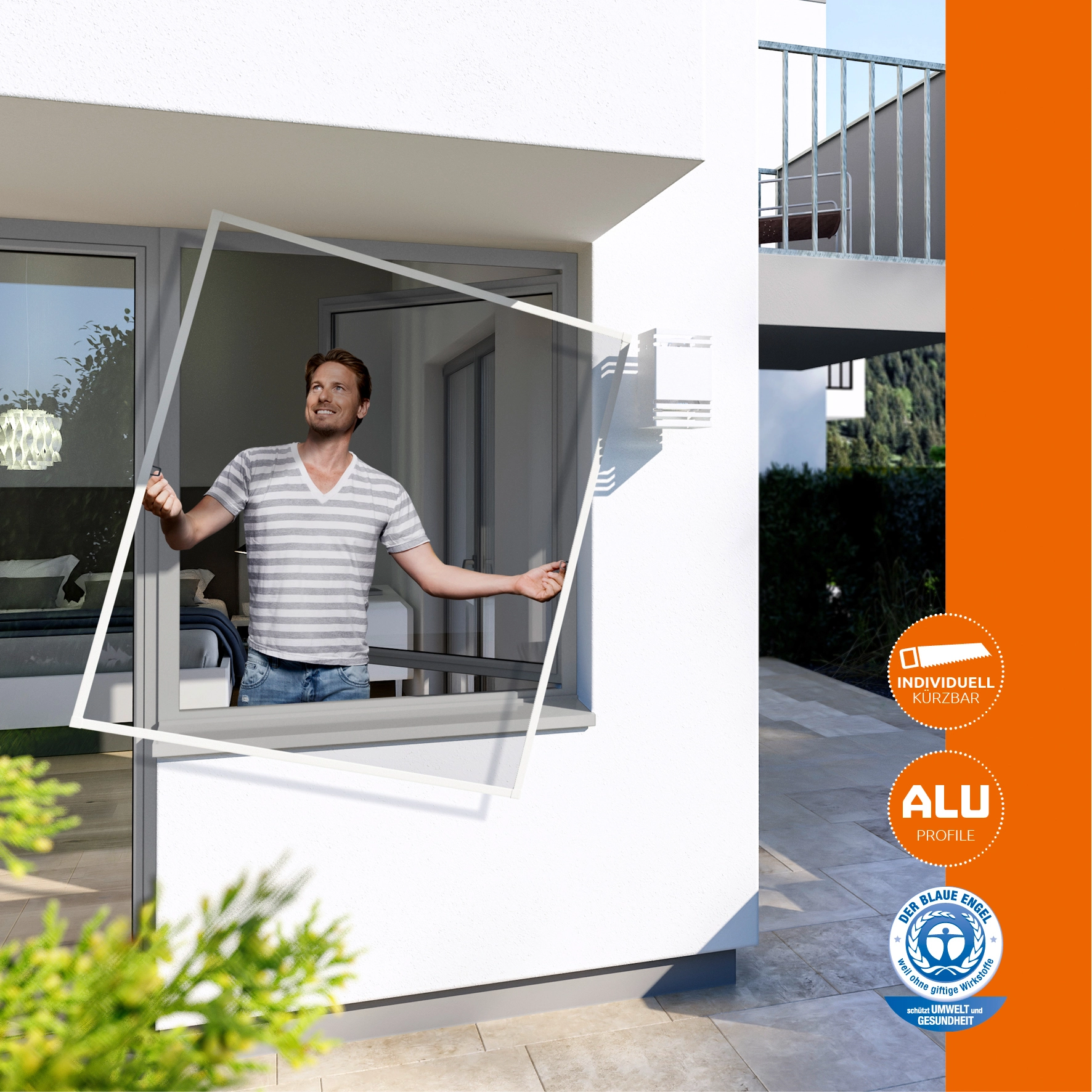 Windhager Fliegengitter-Fenster Plus Weiß 140 cm x 150 cm kaufen bei OBI
