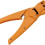 Orange Schwaiger Crimpzange für Westernstecker zum Kürzen, Abisolieren und Crimpen von Kabeln.