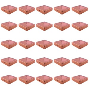 25er Set: Kupfer Pfostenkappen Pyramide 10x10cm für Zaunpfosten, Zubehör für Zaunbau & Sichtschutz.