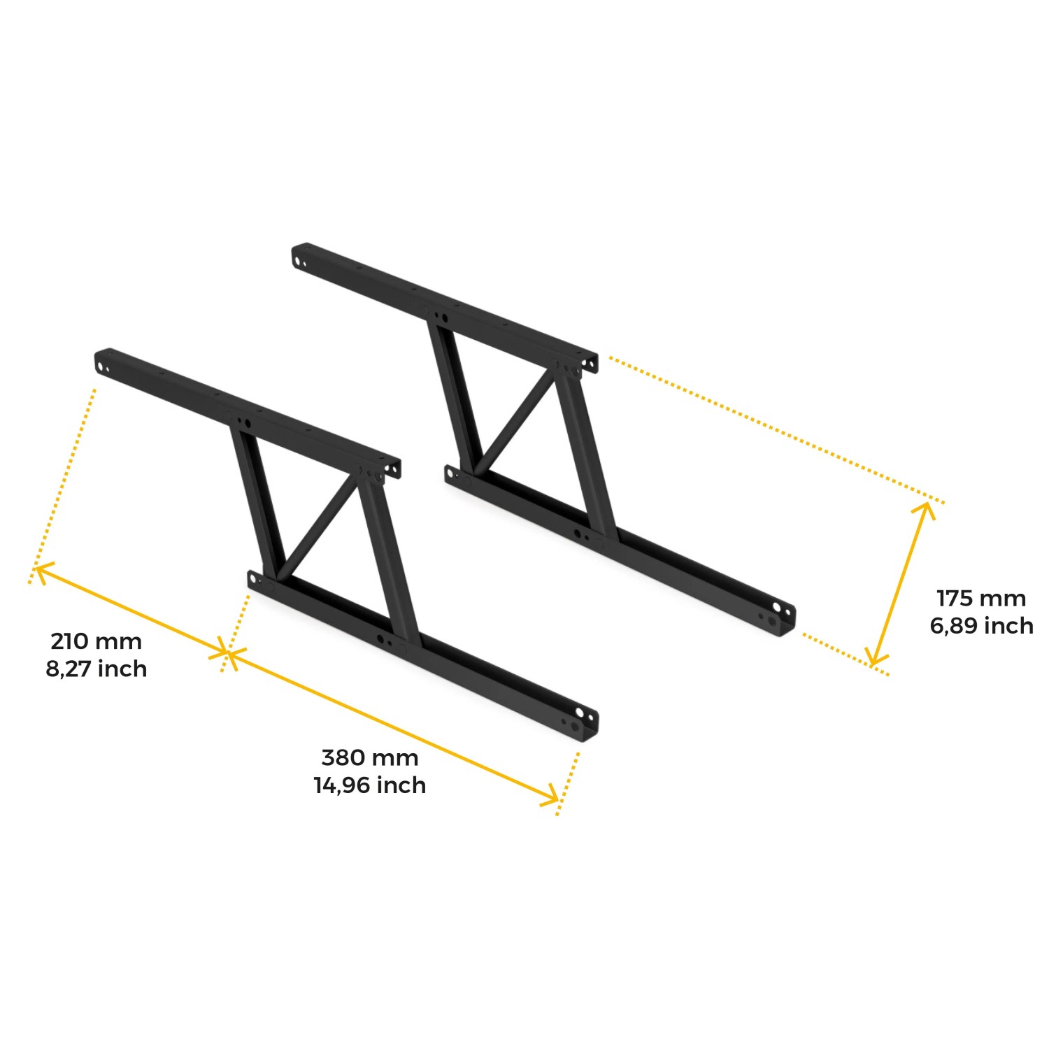 Emuca Satz Couchtisch Hebemechanismus-Set Ermöglicht das Anheben des Tisches um 135 mm Stahl Schwarz Lackiert_6