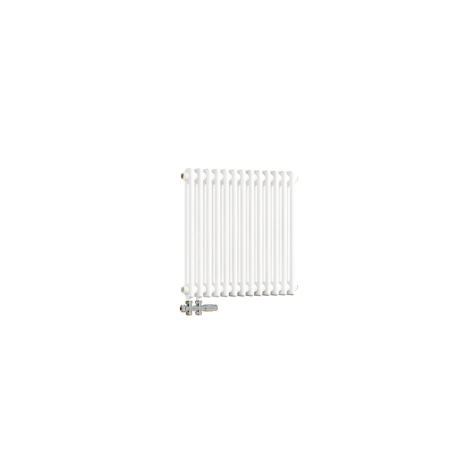 Duschparadies 600x605mm Traditioneller Heizkörper für Warmwasserbetrieb Weiß 671W 2Säulen