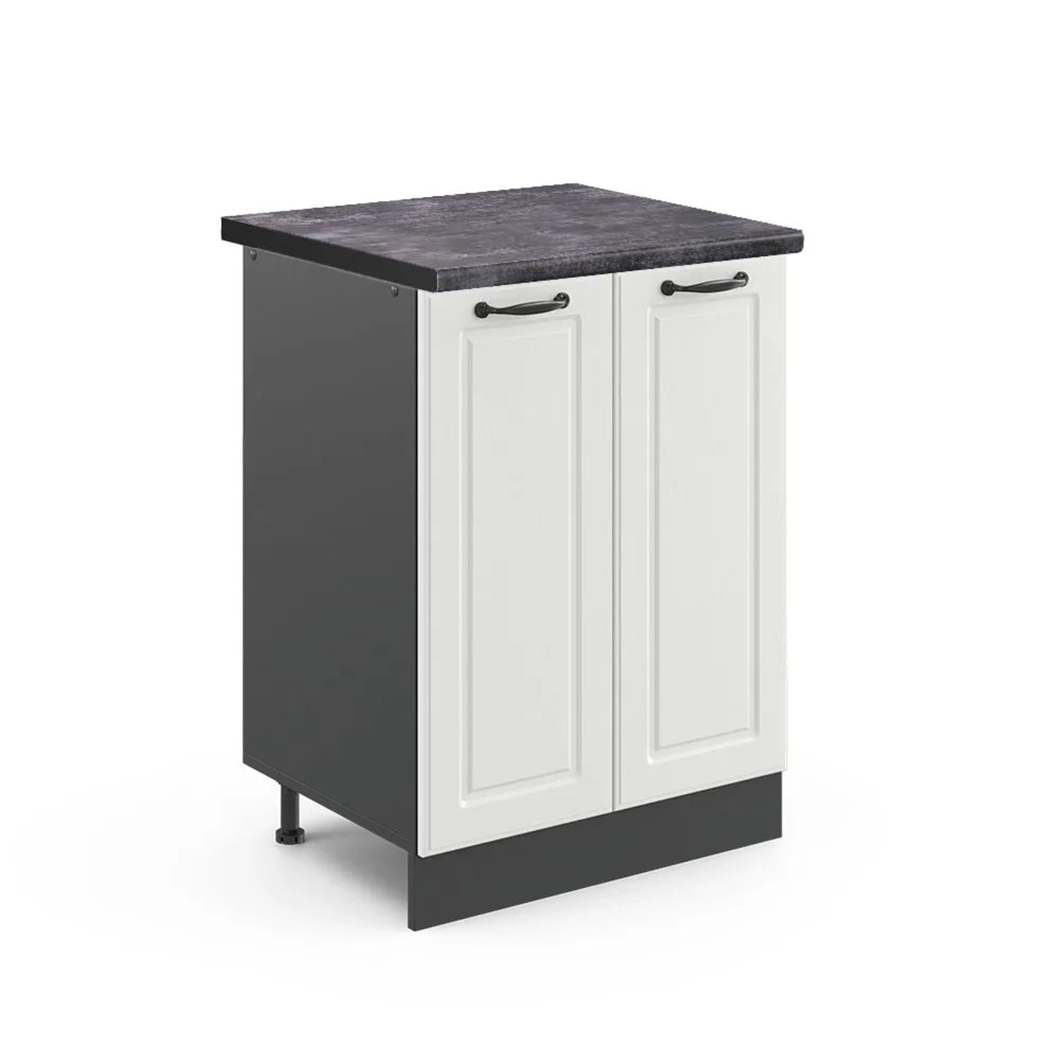 Vicco Küchenunterschrank R-Line Weiß Landhaus Anthrazit 60 cm AP Anthrazit