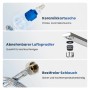 Emke Einhebelmischer Details: Keramikkartusche, abnehmbarer Luftsprudler, rostfreier Schlauch für Qualität.