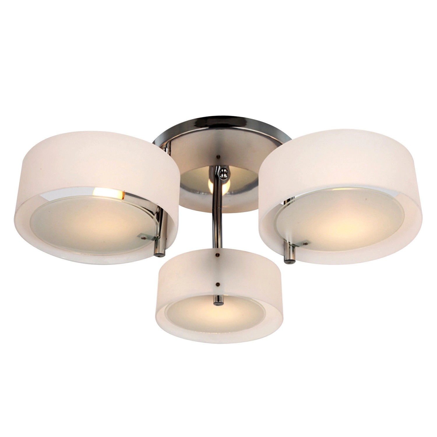 Thumbnail - HOMCOM Deckenlampe 40W Leuchte 3-Flammig Chrom Acryl E27 Warmweiß Ø64xH20cm