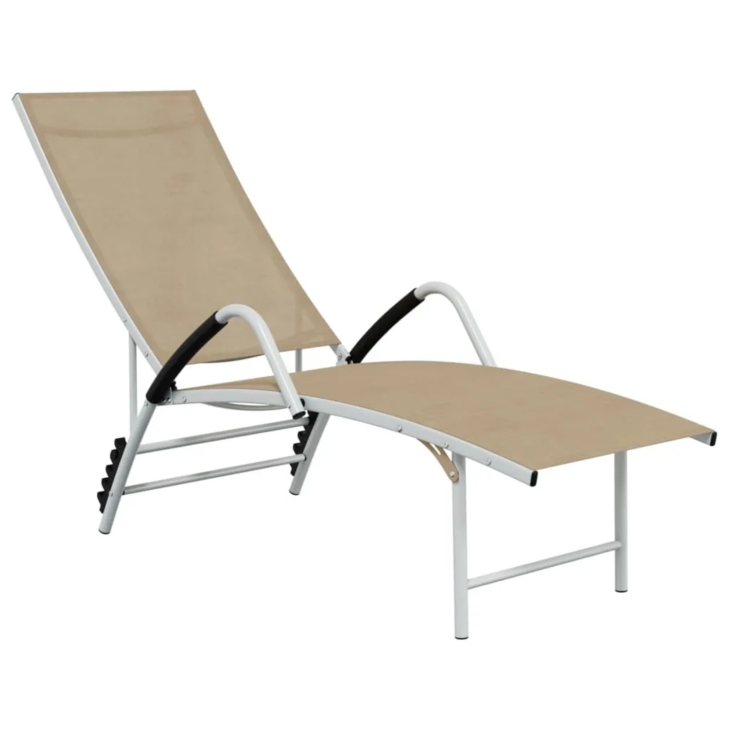 vidaXL Sonnenliege Textilene und Aluminium Creme 310522