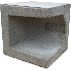 Diephaus U-Stein Ecke, grau, 40x40x40 cm. Vielseitig einsetzbar für Mauern, Stufen und als Sitzelement.