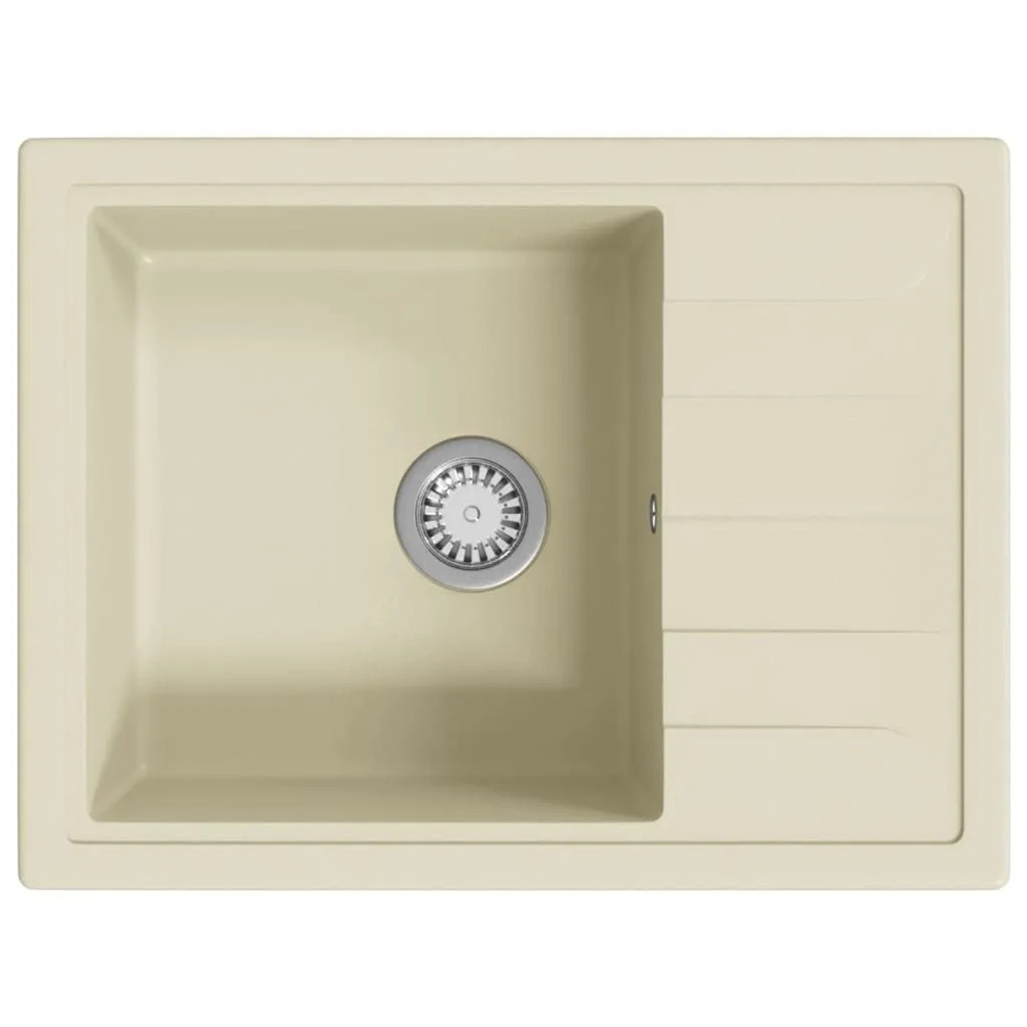 vidaXL Küchenspüle mit Überlauf Oval Beige Granit 147103