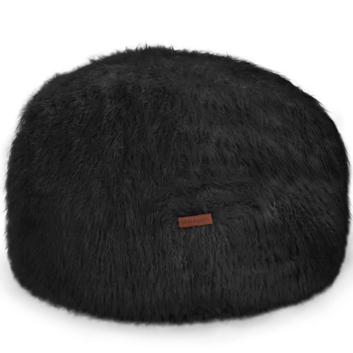 Green Bean Sitzpouf Stay 45 x 25 x 25 cm Fell Waschbarer Bezug mit EPS-Perlen-Füllung Schwarz