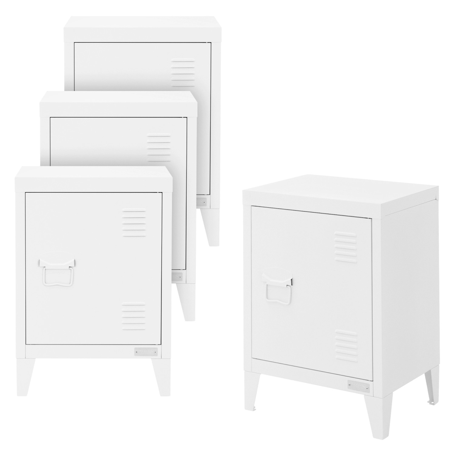 Thumbnail - ML-Design 4Er Set Aktenschrank 40x30x57,5 cm Weiß Stahl Freistehender