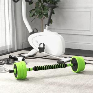 SPORTNOW Hantelset mit grünen Gewichten und gepolsterter Stange, ideal für vielseitiges Krafttraining.