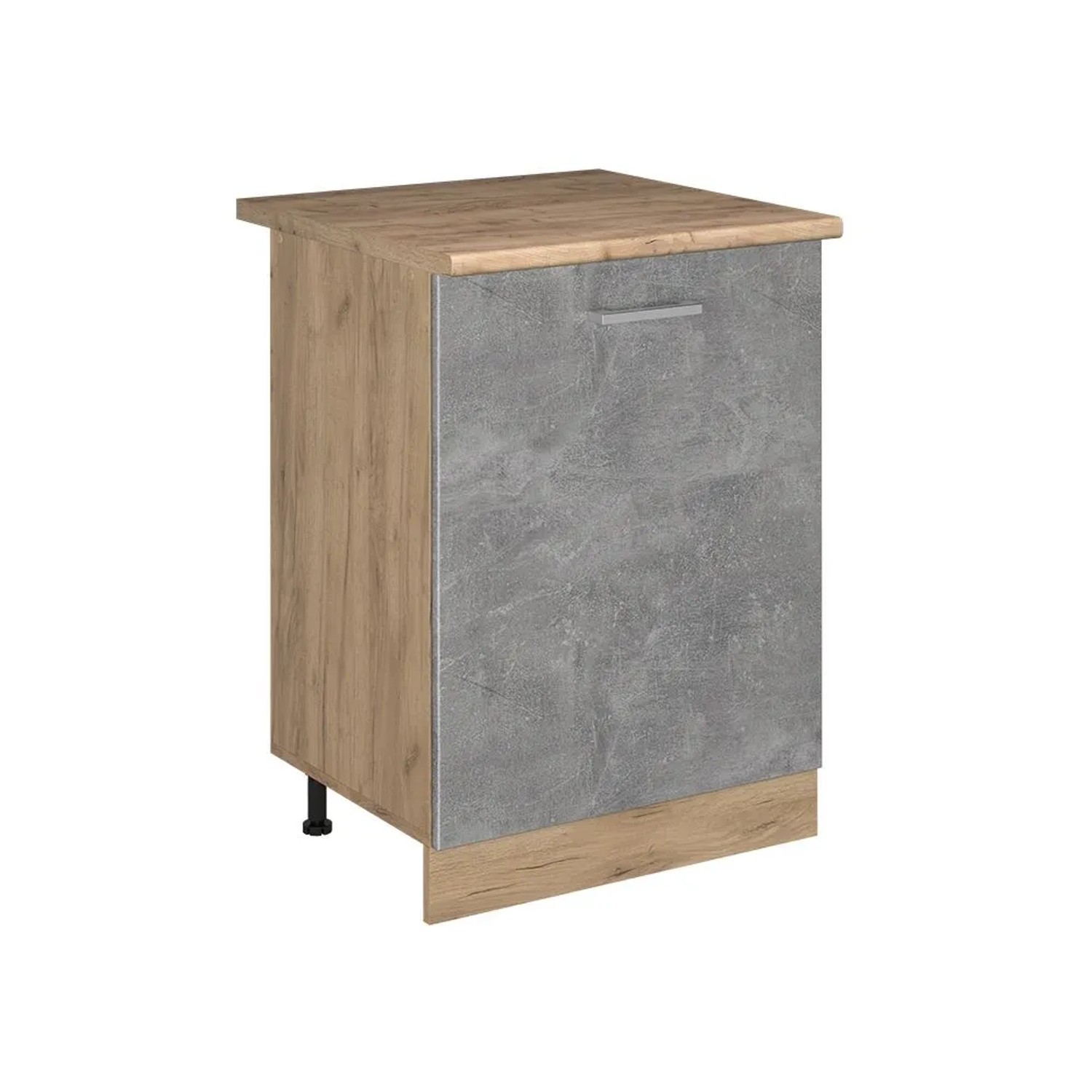 Vicco Küchenunterschrank R-Line Beton/Goldkraft Eiche 60 x 82 mit 1 Tür Arbeitsplatte Goldkraft Eiche Art Nr 72156