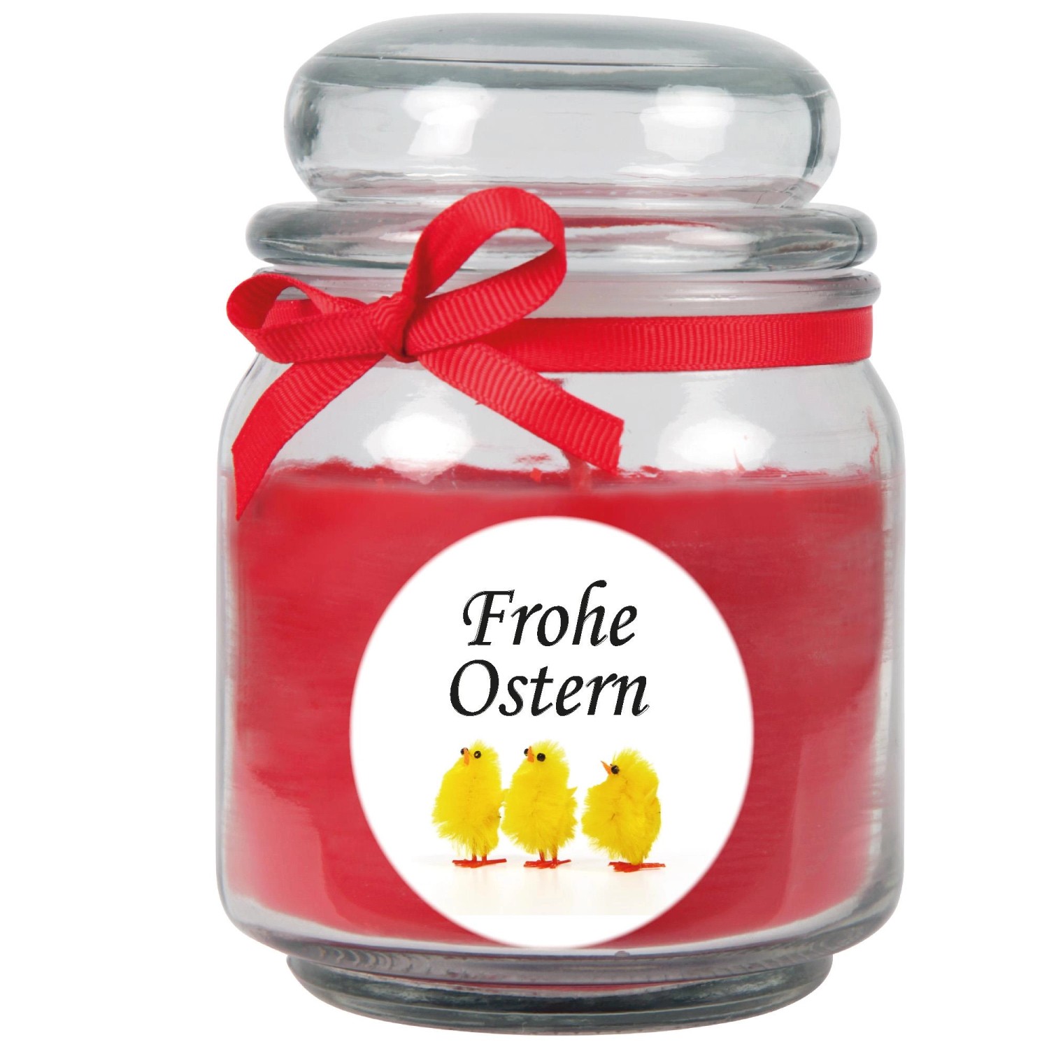 HS Candle Duftkerze & Glas Frohe Ostern Bonbon Ø9 cm Rose Küken günstig online kaufen