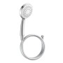 Schütte Handbrause-Set Torino Chrom mit Brauseschlauch, 5 Strahlarten, Antikalk-Noppen.