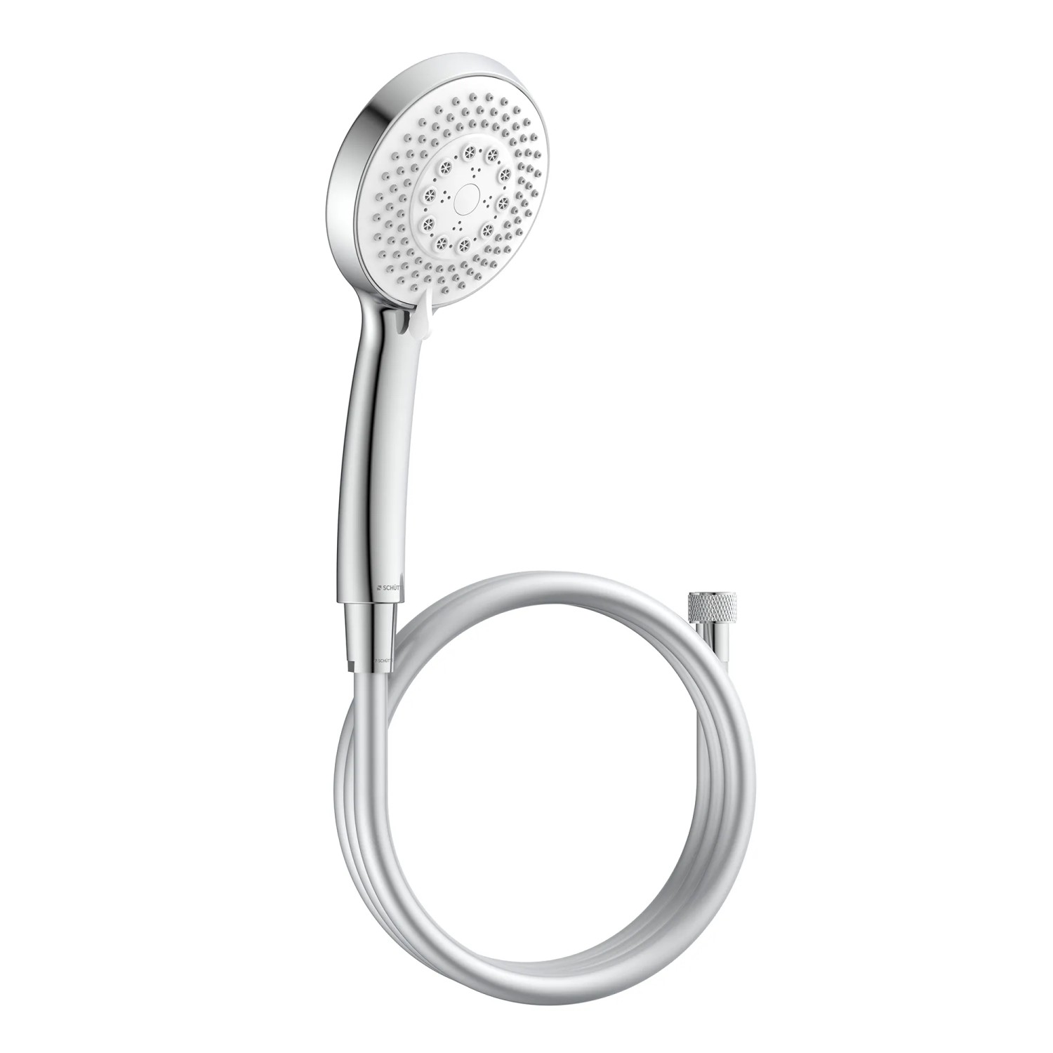 Schütte Handbrause-Set Torino Chrom mit Brauseschlauch, 5 Strahlarten, Antikalk-Noppen.